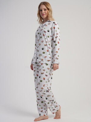 Купить Хлопковая классическая пижама с длинным рукавом VIENETTA 5060200158 в Украина в Lingerie.ua - Одяг для дому та відпочинку, Фото 8