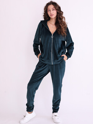 Купить Велюровый костюм женский большого размера с капюшоном LINGERIE 170800 в Украина