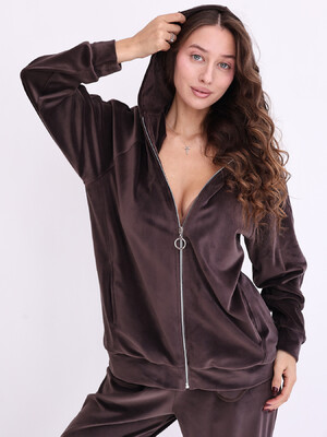 Купить Велюровий костюм жіночий великого розміру з капюшоном LINGERIE 170800 в Украина в Lingerie.ua - Одяг для дому та відпочинку, Фото 2