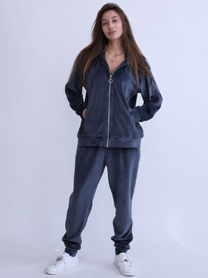 Купить Велюровий костюм жіночий великого розміру з капюшоном LINGERIE 170800 в Украина в Lingerie.ua - Одяг для дому та відпочинку, Фото 8