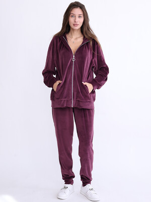 Купить Велюровий костюм жіночий великого розміру з капюшоном LINGERIE 170800 в Украина в Lingerie.ua - Одяг для дому та відпочинку, Фото 4