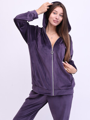 Купить Велюровий костюм жіночий великого розміру з капюшоном LINGERIE 170800 в Украина в Lingerie.ua - Одяг для дому та відпочинку, Фото 13