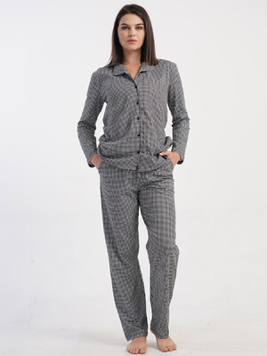 Купить Бавовняна класична жіноча піжама на ґудзиках VIENETTA 5040602428 в Украина