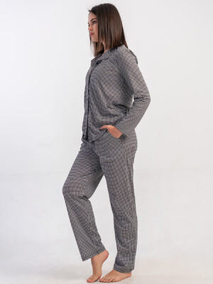 Купить Хлопковая классическая женская пижама на пуговицах VIENETTA 5040602428 в Украина в Lingerie.ua - Одяг для дому та відпочинку, Фото 7