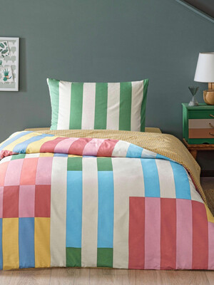 Купить Полуторний комплект постільної білизни з ранфорсу з простирадлом на гумці TAC TAFFY в Украина