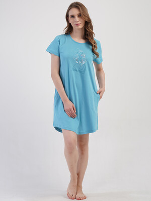 Купить Хлопковая туника большого размера с коротким рукавом VIENETTA 4100630000 в Украина