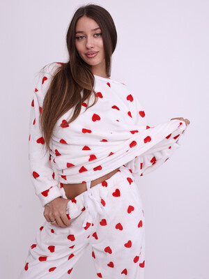 Купить Теплий домашній костюм з велсофту з принтом LINGERIE 170814-П в Украина в Lingerie.ua - Одяг для дому та відпочинку, Фото 9