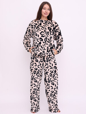 Купить Теплий домашній костюм з велсофту з принтом LINGERIE 170814-П в Украина в Lingerie.ua - Одяг для дому та відпочинку, Фото 7