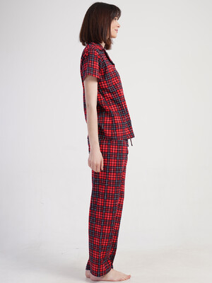 Купить Бавовняна класична піжама в клітинку VIENETTA 5010323029 в Украина в Lingerie.ua - Одяг для дому та відпочинку, Фото 2
