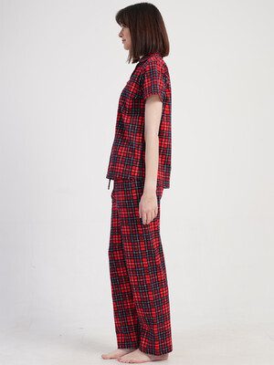 Купить Бавовняна класична піжама в клітинку VIENETTA 5010323029 в Украина в Lingerie.ua - Одяг для дому та відпочинку, Фото 4