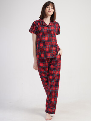 Купить Бавовняна класична піжама в клітинку VIENETTA 5010323029 в Украина в Lingerie.ua - Одяг для дому та відпочинку, Фото 5
