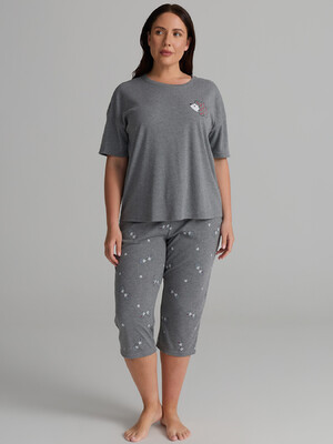 Хлопковый домашний комплект большого размера с капри HAYS 62267