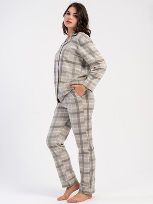 Купить Тепла флісова класична піжама VIENETTA 1618481129 в Украина в Lingerie.ua - Одяг для дому та відпочинку, Фото 5