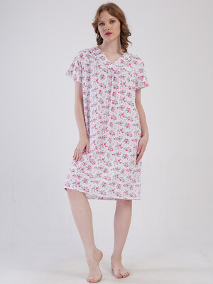 Купить Бавовняна нічна сорочка з коротким рукавом VIENETTA 1617813009 в Украина в Lingerie.ua - Одяг для дому та відпочинку, Фото 4