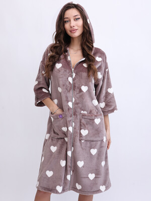 Купить Теплий халат на блискавці з капюшоном LINGERIE 170841 в Украина в Lingerie.ua - Одяг для дому та відпочинку, Фото 4