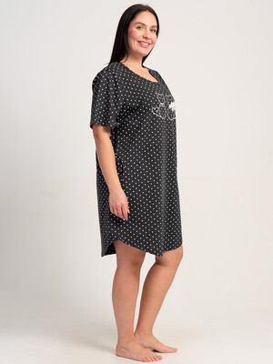 Купить Хлопковая туника большого размера с коротким рукавом VIENETTA 5110270451 в Украина в Lingerie.ua - Одяг для дому та відпочинку, Фото 3