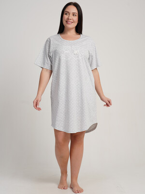 Купить Хлопковая туника большого размера с коротким рукавом VIENETTA 5110270451 в Украина в Lingerie.ua - Одяг для дому та відпочинку, Фото 5