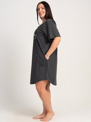 Купить Хлопковая туника большого размера с коротким рукавом VIENETTA 5110270451 в Украина в Lingerie.ua - Одяг для дому та відпочинку, Фото 6