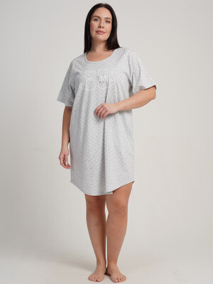 Купить Хлопковая туника большого размера с коротким рукавом VIENETTA 5110270451 в Украина в Lingerie.ua - Одяг для дому та відпочинку, Фото 7