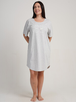 Купить Хлопковая туника большого размера с коротким рукавом VIENETTA 5110270451 в Украина в Lingerie.ua - Одяг для дому та відпочинку, Фото 8