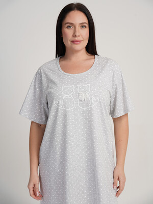 Купить Хлопковая туника большого размера с коротким рукавом VIENETTA 5110270451 в Украина в Lingerie.ua - Одяг для дому та відпочинку, Фото 9