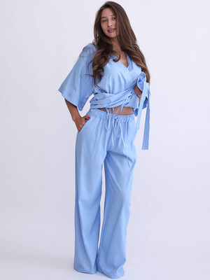 Купить Льняной костюм (кимоно + брюки) LINGERIE 170893 в Украина в Lingerie.ua - Одяг для дому та відпочинку, Фото 4