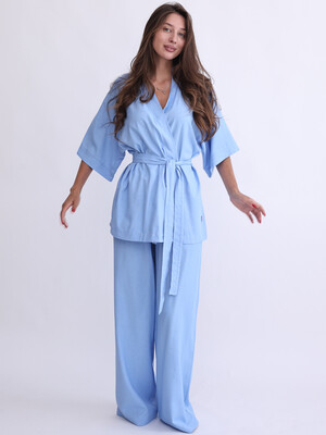 Купить Льняной костюм (кимоно + брюки) LINGERIE 170893 в Украина в Lingerie.ua - Одяг для дому та відпочинку, Фото 9