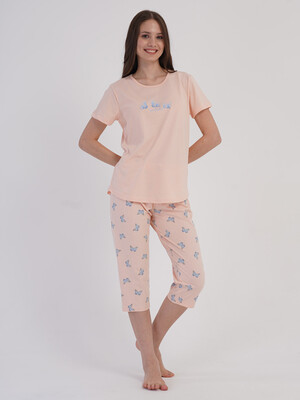 Купить Летний хлопковый костюм женский из футболки и капри VIENETTA 6051270821 в Украина в Lingerie.ua - Одяг для дому та відпочинку, Фото 6