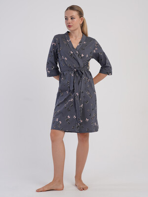 Купить Хлопковый халат женский на запах VIENETTA 6061030531 в Украина в Lingerie.ua - Одяг для дому та відпочинку, Фото 10