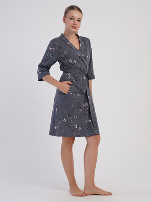 Купить Хлопковый халат женский на запах VIENETTA 6061030531 в Украина в Lingerie.ua - Одяг для дому та відпочинку, Фото 8