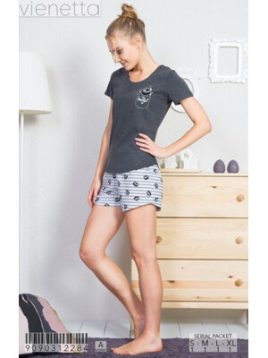 Купить Хлопковый комплект с шортами VIENETTA 9090312284 в Украина в Lingerie.ua - Одяг для дому та відпочинку, Фото 1