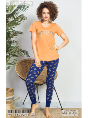 Купить Хлопковый домашний комплект с коротким рукавом VIENETTA 9091670244 в Украина в Lingerie.ua - Одяг для дому та відпочинку, Фото 2