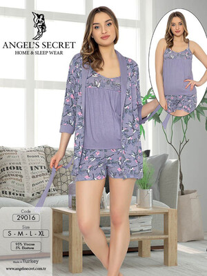 Комплект тройка ANGELS SECRET 29016 майка шорты халат