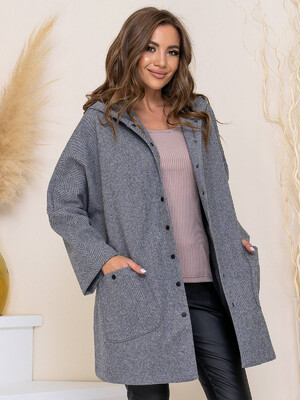 Купить Твидовое пальто на кнопках LINGERIE 170593 в Украина в Lingerie.ua - Одяг для дому та відпочинку, Фото 2