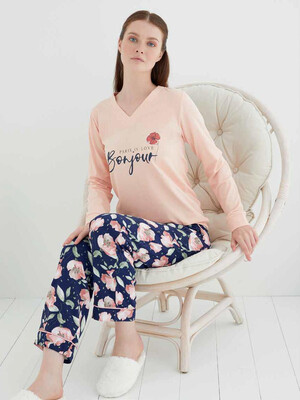 Хлопковый домашний комплект с длинным рукавом SWEET HEART 8168