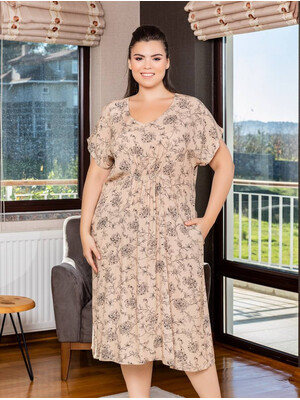 Купить Штапельное платье с коротким рукавом COCOON J2-2332 в Украина