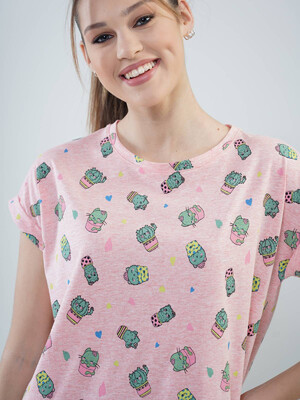 Купить Бавовняна нічна сорочка з принтом VIENETTA 1101755157 в Украина в Lingerie.ua - Одяг для дому та відпочинку, Фото 5