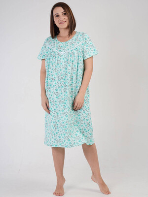 Хлопковая ночная сорочка с коротким рукавом VIENETTA 1611852259