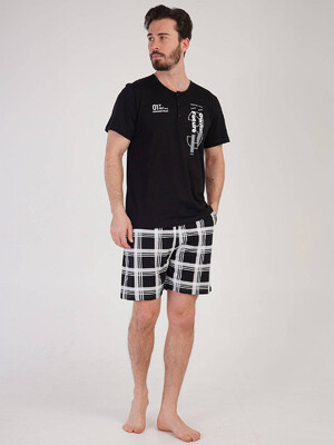 Купить Хлопковый комплект с шортами в клетку VIENETTA MAN 2122646006 в Украина в Lingerie.ua - Одяг для дому та відпочинку, Фото 1