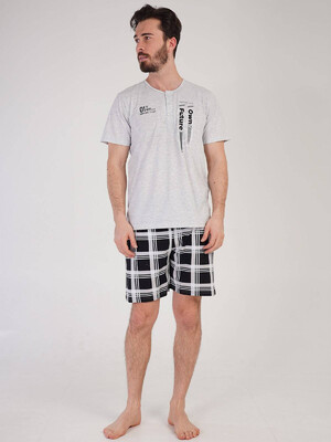 Купить Хлопковый комплект с шортами в клетку VIENETTA MAN 2122646006 в Украина в Lingerie.ua - Одяг для дому та відпочинку, Фото 4