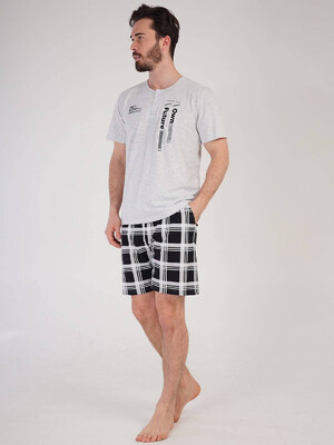 Купить Хлопковый комплект с шортами в клетку VIENETTA MAN 2122646006 в Украина в Lingerie.ua - Одяг для дому та відпочинку, Фото 5