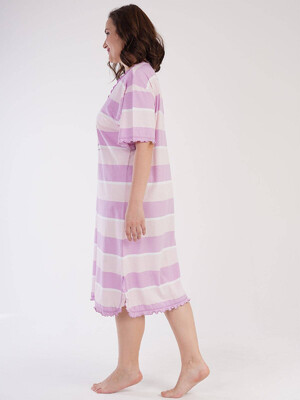 Купить Хлопковая ночная сорочка в полоску VIENETTA 2112291494 в Украина в Lingerie.ua - Одяг для дому та відпочинку, Фото 2