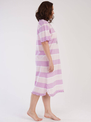 Купить Хлопковая ночная сорочка в полоску VIENETTA 2112291494 в Украина в Lingerie.ua - Одяг для дому та відпочинку, Фото 3