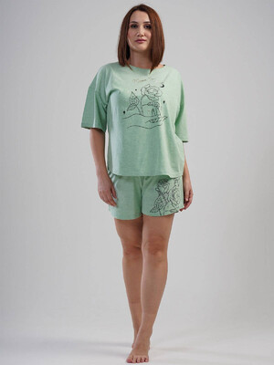 Купить Хлопковый комплект из футболки и шорт VIENETTA 1115430000 в Украина в Lingerie.ua - Одяг для дому та відпочинку, Фото 3