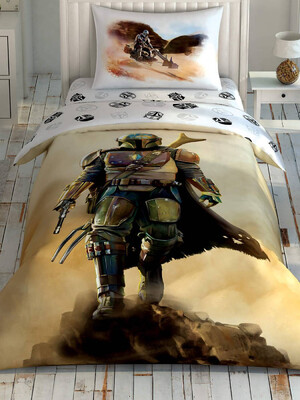 Купить Комплект постельного белья ТАС Disney Star Wars Mandalorian Dust Cloud с простыней на резинке в Украина в Lingerie.ua - Одяг для дому та відпочинку, Фото 1