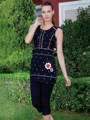 Купить Літній костюм жіночий з туніки та капрі COCOON Y51003 в Украина