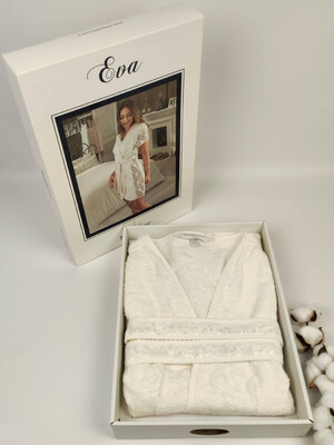 Купить Женский махровый халат с гипюровыми вставками MAISON D'OR Eva  в Украина