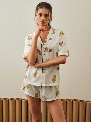 Купить Хлопковая пижама с шортами и рубашкой на пуговицах HAYS 27369 в Украина в Lingerie.ua - Одяг для дому та відпочинку, Фото 12