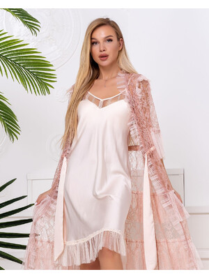 Купить Шелковая сорочка пеньюар на бретельках LINGERIE 170426 в Украина в Lingerie.ua - Одяг для дому та відпочинку, Фото 3