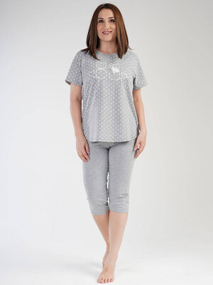 Купить Хлопковая пижама с капри VIENETTA 3031940451 в Украина в Lingerie.ua - Одяг для дому та відпочинку, Видео